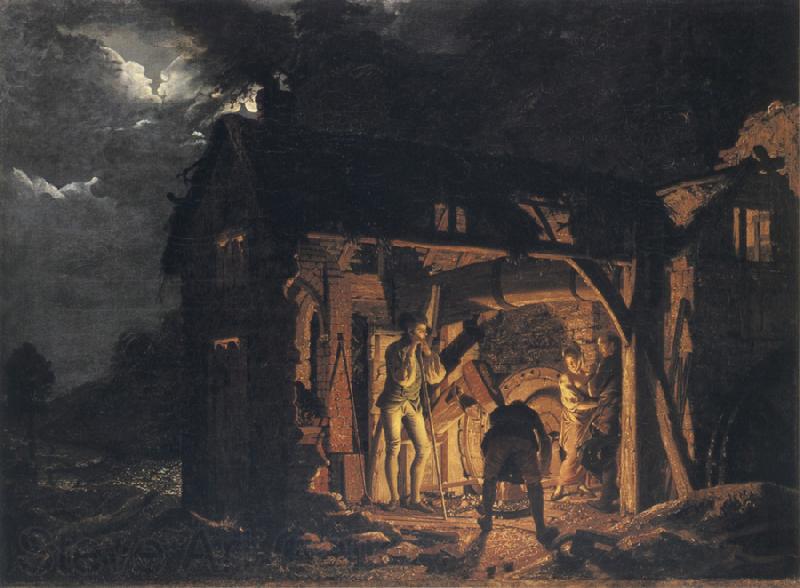 Joseph wright of derby An Iron Forge Viewed from Without France oil painting art